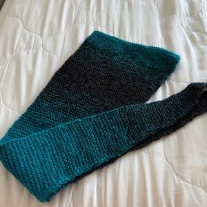 Teal and Black Knit Scarf
